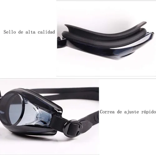 Vista 3 de Gafas de natación profesionales, antivaho sin fugas, protección UV para mujeres, hombres, adultos y jóvenes