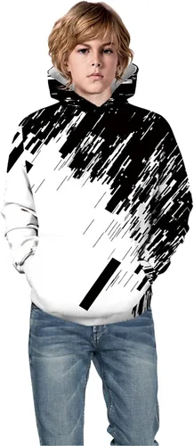 Vista 4 de Tops con estampado de dibujos animados para niños 3D con capucha y bolsillo para adolescentes y niños pequeños