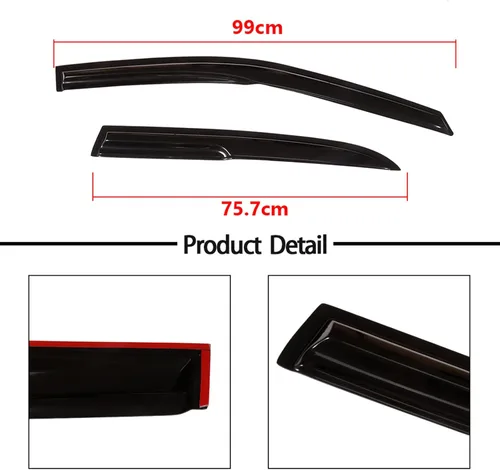 Vista 6 de FINDAUTO Juego de 4 piezas de deflector de ventana para Honda Honda para Accord Humo Oscuro