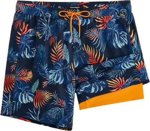 Vista 8 de maamgic Traje de Baño para Hombre 2 en 1, Pantalones Cortos de Natación de 17.8 cm para Hombre, Trajes de Baño, Pantalones Cortos de Tabla
