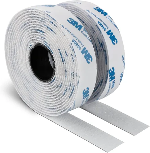Vista 10 de Cinta autoadhesiva de gancho y bucle de 1 pulgada x 10 pies, fabricada con 3M 9448, sujetadores de tela de nailon entrelazados, cinta adhesiva
