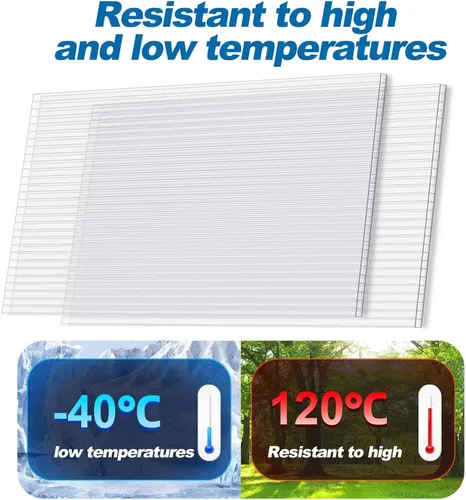 Vista 3 de Paneles de policarbonato para invernadero, paquete de 14 hojas de pared doble de 4mm, 4 pies (ancho) x 2 pies (largo) x 0.16 pulgadas - resistentes