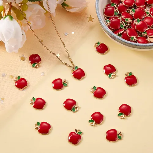 Vista 6 de DanLingJewelry Dijes de esmalte mini colgantes de esmalte para hacer joyas y bricolaje, Metal
