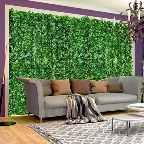Vista 3 de WEWYQSJXBXF-3127 - Rejilla de hojas artificiales de imitación de plantas verdes, decoración de puerta decorativa de plantas verdes, tienda de pared
