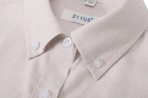 Vista 4 de Camisa con botones para mujer de manga larga Oxford camisa de algodón de corte clásico, blusa de trabajo resistente a las arrugas