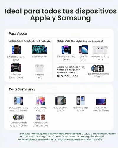 Vista 7 de Anker Cargador para iPhone, carga rápida tipo C de 45 W, bloque de cargador