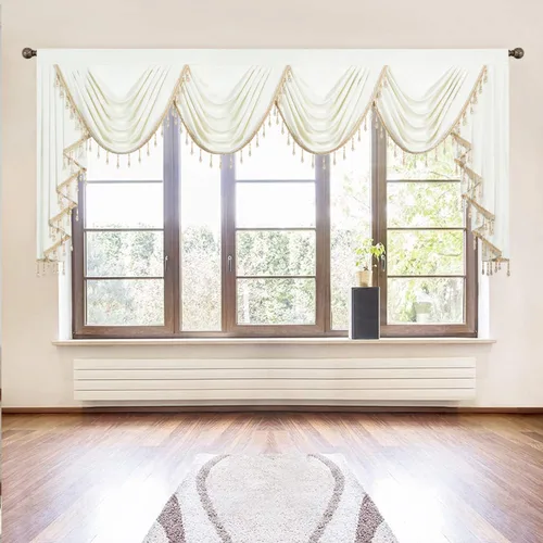 Vista 60 de VOGOL Cenefa de cortinas de terciopelo grueso para dormitorio, cenefas de cascada de lujo con aislamiento térmico dorado para sala de estar formal