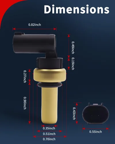 Vista 5 de VEHICODE Sensor de temperatura del refrigerante del motor, sensor de temperatura del agua ECT compatible con Chevy Chevrolet Cruze 2011-2016, Sonic