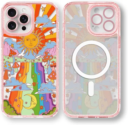 Vista 27 de Compatible para iPhone 13 Funda Bonita Estética - Funda para Teléfono Rosa con Purpurina con Protector de Cámara - Diseño de Cubierta