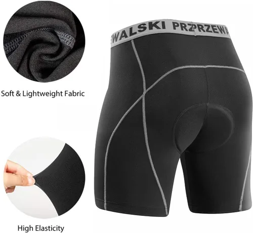 Vista 2 de Przewalski Ropa interior de ciclismo para hombre, 4D, acolchados, pantalones cortos de ciclismo de montaña, pantalones cortos acolchados