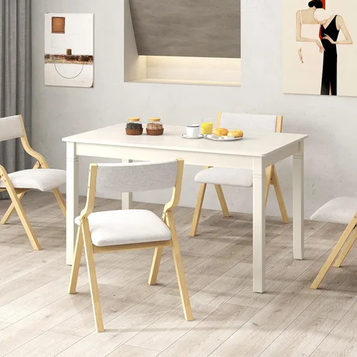 Vista 2 de Giantex Mesa de comedor para 4 personas, mesa de cocina de 48 x 29 pulgadas con patas de madera, mesa de comedor rectangular para espacios pequeños