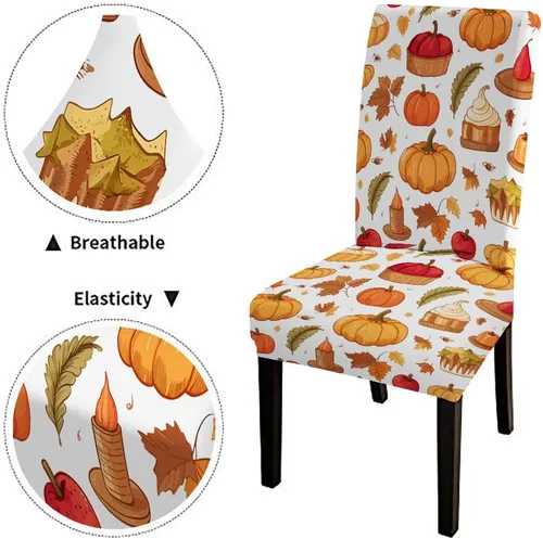 Vista 60 de CAPSCEOLL Christmas Dining Chair Covers,Snowflakes Festive Winter Pattern Stretch Chair Covers for Dining Room Set of 2 Washable Spandex Parson