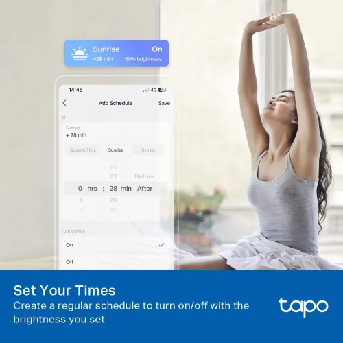 Vista 4 de Tapo TP-Link - Bombillas inteligentes, 800 lúmenes (equivalente a 60 W), bombilla LED blanca cálida suave de 2700 K, regulable, compatible con Alexa