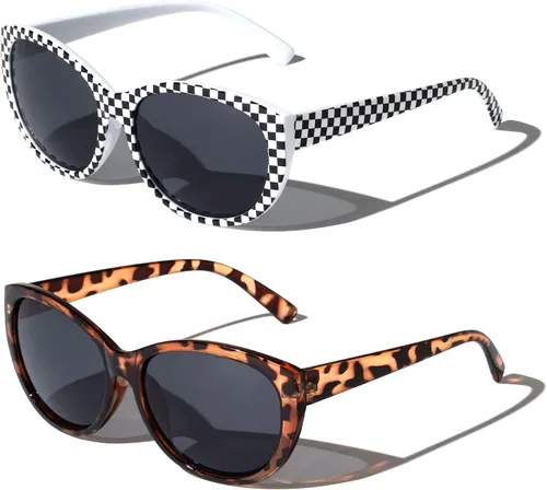Vista 10 de 2 pares de lentes de sol de lectura para exteriores para mujer, de gran tamaño, con lente completa, leopardo