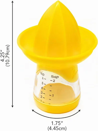 Vista 7 de Joie Citrus exprimidor Squeeze and Pour, exprimidor con boquilla, sin BPA y aprobado por la FDA ABS, Amarillo