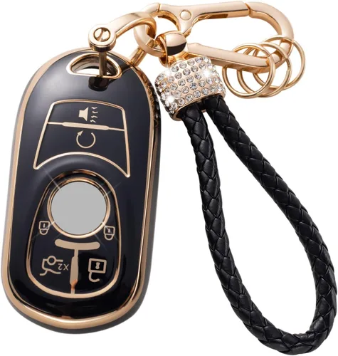 Vista 21 de Gematay - Funda para llavero Cadillac, carcasa protectora compatible con Escalade CTS SRX XT5 ATS CT6 5 botones llave remota Smart Key Protector
