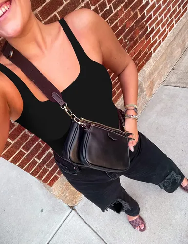 Vista 5 de SAUNGKUAI Body de verano con cuello cuadrado para mujer, sin mangas, espalda abierta, adelgazante, tanga, traje de cuerpo