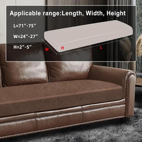 Vista 3 de ANARACHON Fundas de cojín de sofá con aspecto de cuero, juego de fundas de asiento de sofá, protector de muebles para sillón seccional, sofá biplaza