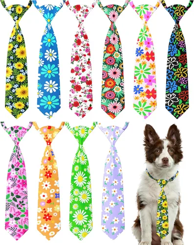 Vista 17 de PET SHOW Paquete de 10 corbatas para perros de feliz cumpleaños, XS