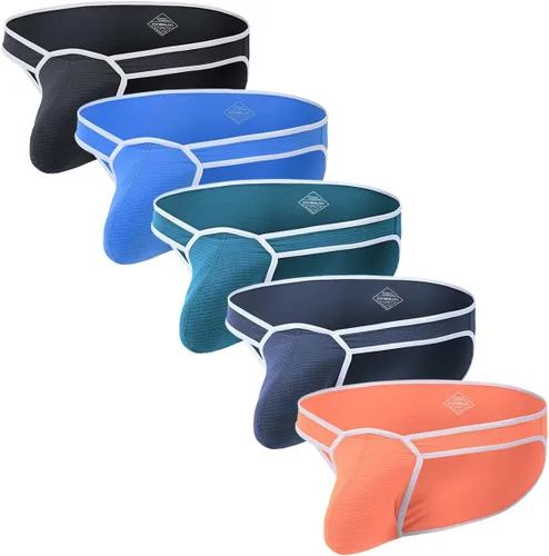 Vista 16 de ZONBAILON Ropa interior para hombre, bolsa elástica, sexy, de tiro bajo, con aumento de abultamiento 1T-negro