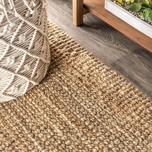 Vista 7 de JONATHAN Y Alfombra de interior natural tejida a mano con flecos de yute, 5 x 8, pata, bohemio, rústico, cabaña, fácil limpieza para sala de estar