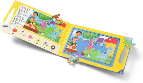 Vista 3 de Melissa & Doug Blue's Clues & You! Rompecabezas magnéticos para llevar (2 rompecabezas de 15 piezas)