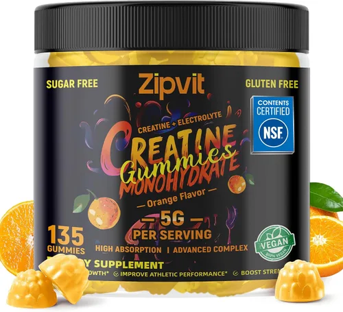 Vista 9 de zipvit Gomitas de monohidrato de creatina (0.18 onzas), energía previa al entrenamiento y apoyo al crecimiento muscular para hombres y mujeres
