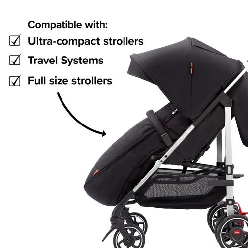 Vista 3 de Diono Saco para cochecito para todo tipo de clima, ajuste universal de bebé a niño pequeño con acolchado acogedor súper suave, resistente a la Negro