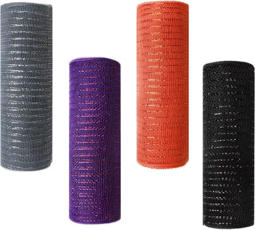 Vista 12 de 4 rollos de cinta de malla decorativa para decoración de coronas, 10 pulgadas x 30 pies, rollo de malla decorativa de San Valentín, suministros