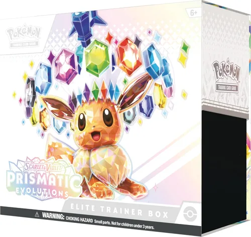 Vista 3 de Pokemon TCG: Caja de entrenador élite de evoluciones prismáticas escarlata y violeta