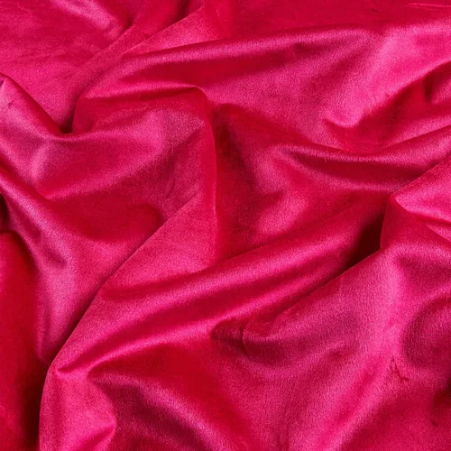 Vista 4 de Fucsia de terciopelo real, tela por yarda