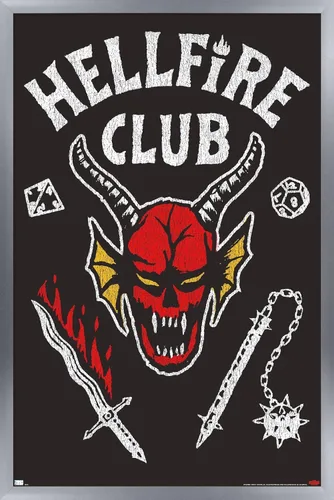 Vista 9 de Trends International - Stranger Things de Netflix: Temporada 4 - Póster de pared de Hellfire Club, 14.725 x 22.375 pulgadas, versión con marco