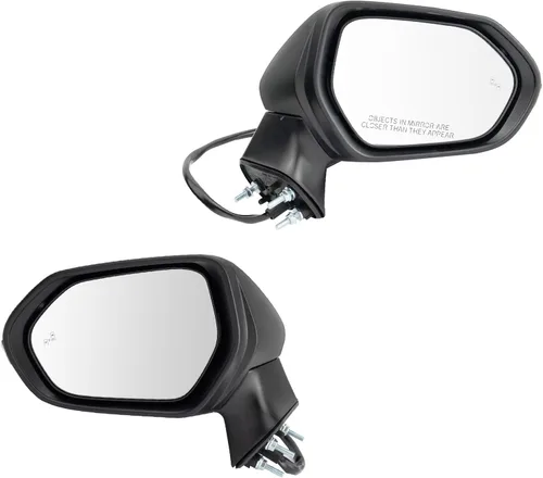 Vista 53 de TRQ Conjunto de 2 piezas de espejo lateral para conductor y pasajero, ajuste eléctrico, sin calefacción, sin memoria, color negro, compatible