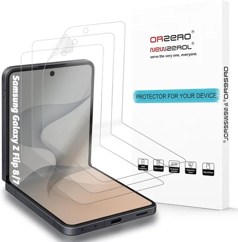 Vista 19 de Orzero (3 juegos de 12 paquetes de protectores de pantalla compatibles con Samsung Galaxy Z Flip 8/Flip 7, protector de pantalla con TPU suave