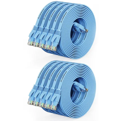 Vista 20 de Cable Ethernet Cat 6 de 1 pie (paquete de 10) (a un precio Cat5e pero mayor ancho de banda) Cables de red planos de Internet - Cable de conexión