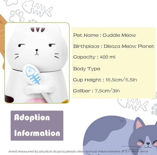 Vista 2 de Disoza Taza de Gato con Tapa Regalo de Gato Taza de Té de Cerámica con Cuchara Taza de Té de Café 400 ML Taza de Navidad Regalo de Cumpleaños