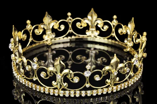 Vista 5 de Ornate corona de rey con flor de liz de 2 pulgadas