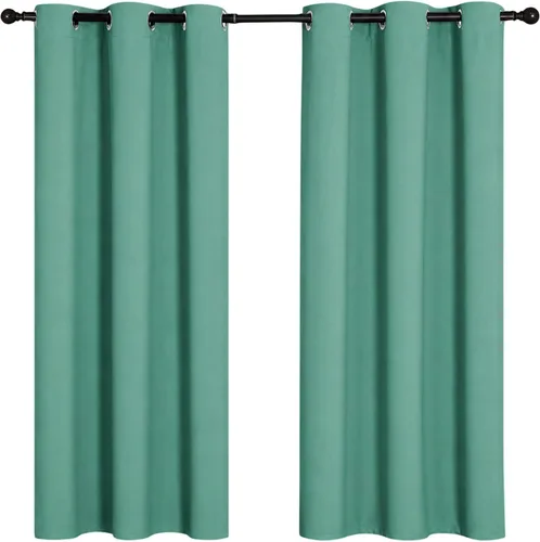Vista 22 de Cortinas opacas para oscurecer la habitación, con aislamiento térmico, cortinas opacas con ojales para puertas y ventanas de poliéster