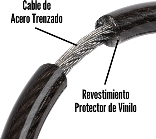Vista 3 de Master Lock Cable de bloqueo de bicicleta con combinación Negro, 8143D