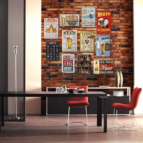 Vista 4 de Dragon - Cartel de iniciativa retro con texto en inglés "Welcome to Your Home", cartel de metal de 8 x 12 pulgadas para dormitorio, baño, cafetería