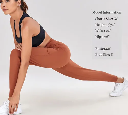Vista 45 de Oalka - Pantalones deportivos para mujer, con cintura alta y bolsillos, para hacer deporte, yoga y entrenar