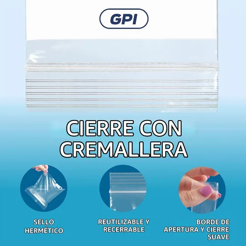 Vista 5 de GPI Paquete de 100 bolsas de plástico transparente de 1.5 x 2 pulgadas con cierre de cremallera, bolsas de polietileno resistentes y duraderas de 2