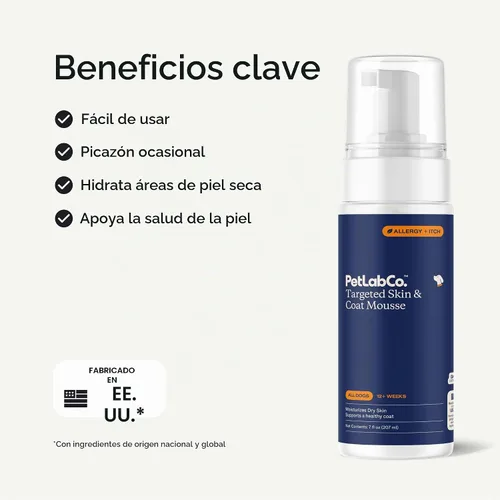 Vista 3 de PetLab Co. Skin & Coat Mousse para perros, humectante sin enjuague, 7 onzas líquidas