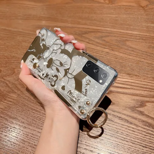 Vista 4 de Funda para Galaxy S20 con Banda de Muñeca y Soporte Ultra Delgada IMD Patrón de Animales Resistente a Golpes Funda con Soporte de Protección