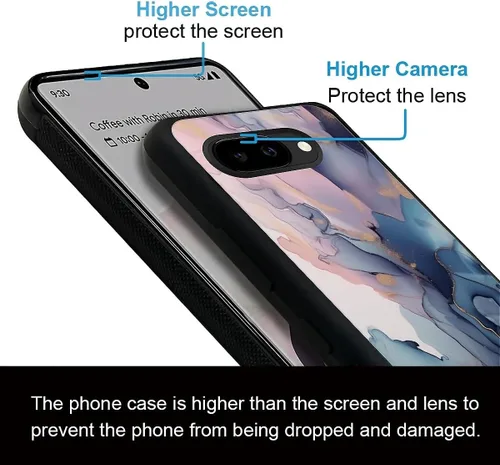 Vista 1598 de Compatible con Google Pixel 4A 5G Mobile Case Creative Acrylic Panel trasero Silicona Protección Grip especialmente diseñado para Google Pixel 4A 5G