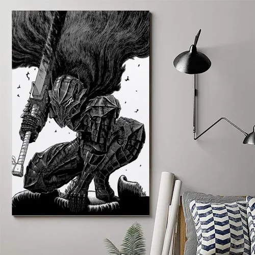 Vista 6 de Berserk - Póster de anime para pared, diseño moderno de dormitorio familiar, para decoración de habitación, 16 x 24 pulgadas (15.7 x 23.6 in)