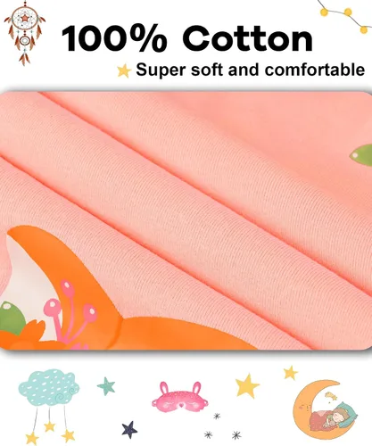 Vista 5 de DAUGHTER QUEEN Pijama de algodón para niñas de 4 piezas, talla 18 meses-12 años