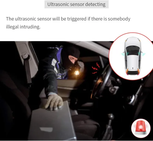 Vista 4 de EASYGUARD EC203 Versión universal 2 vías sistema de alarma de coche con entrada sin llave y pantalla LCD buscapersonas, sensor ultrasónico y sensor