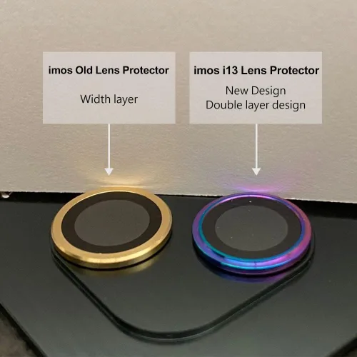 Vista 5 de Imos - Protector de lente compatible con iPhone 13 Pro / 13 Pro Max de aleación de aluminio de zafiro de Fuyuan, accesorio de zafiro para iPhone 13