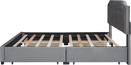 Vista 9 de SOFTSEA Base de cama tapizada Queen con cajones